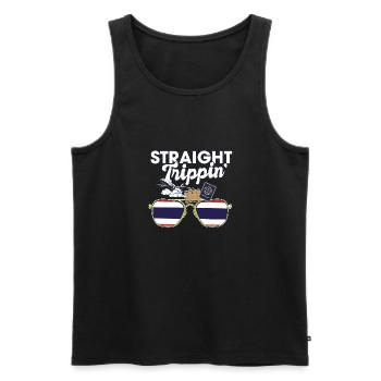 Straight Trippin' Thaïlande Voyage de vacances - Débardeur bio Premium Homme - noir - Devant - AI Model Male 178 light (178cm)