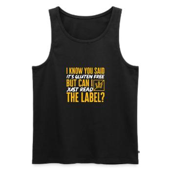 Gluten Free Gluten Intolerance - Men's Premium Organic Tank Top - black - Front - AI Model Male 178 light (178cm)