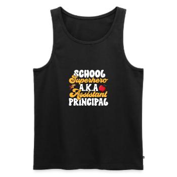 Stellvertretende Schulleiterin - Männer Premium Bio Tank Top - Schwarz - Vorne - AI Model Male 178 light (178cm)