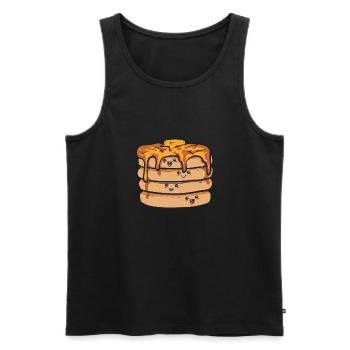 Crêpes Petit-déjeuner Crêpes - Débardeur bio Premium Homme - noir - Devant - Michal (187cm)