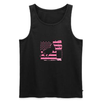 Rodeo Barrel Racing Pferd - Männer Premium Bio Tank Top - Schwarz - Vorne - AI Model Male 178 light (178cm)