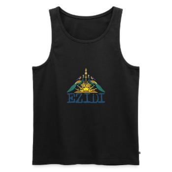 Jesidisch Kurde National Kurmandschi Flagge - Männer Premium Bio Tank Top - Schwarz - Vorne - AI Model Male 178 light (178cm)