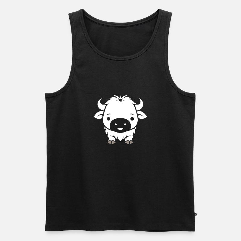 Büffel - Männer Premium Bio Tank Top - Schwarz