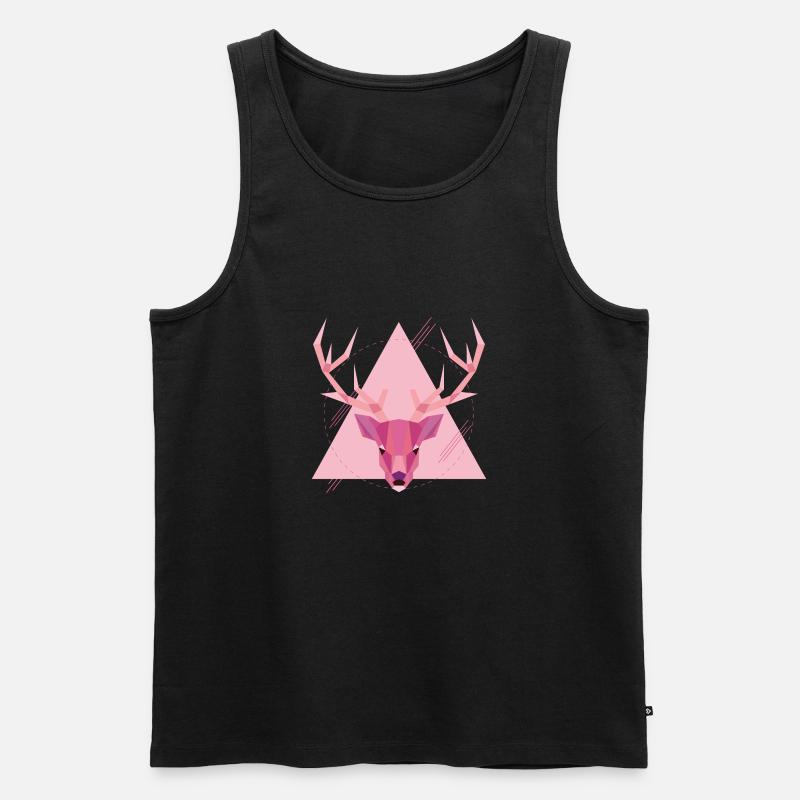 Geometrischer Hirsch - Männer Premium Bio Tank Top - Schwarz