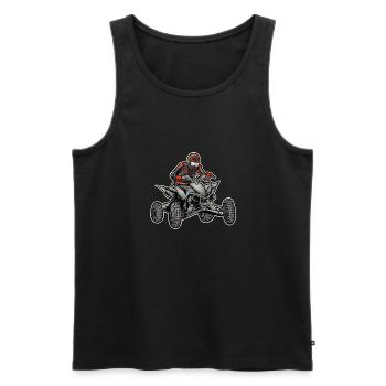 Quad VTT Tout-terrain Quad Riders - Débardeur bio Premium Homme - noir - Devant - AI Model Male 178 light (178cm)