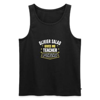 Olivier Salad Gives Me Teacher Powers Funny - Men's Premium Organic Tank Top - black - Front - AI Model Male 178 light (178cm)
