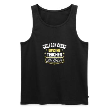 Chili Con Carne Gives Me Teacher Powers Funny - Männer Premium Bio Tank Top - Schwarz - Vorne - AI Model Male 178 light (178cm)