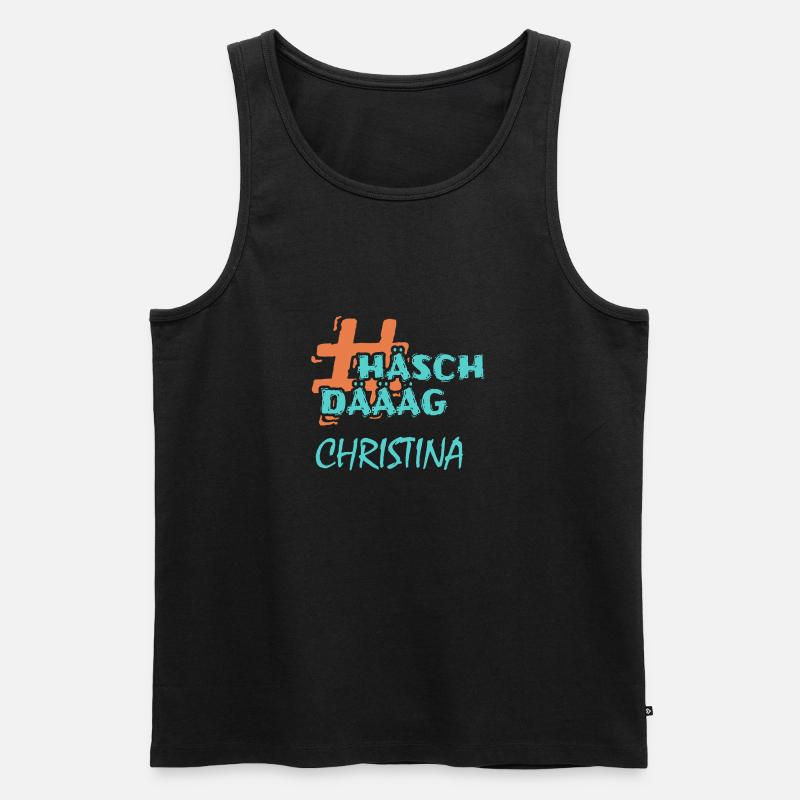 CHRISTINA - Männer Premium Bio Tank Top - Schwarz