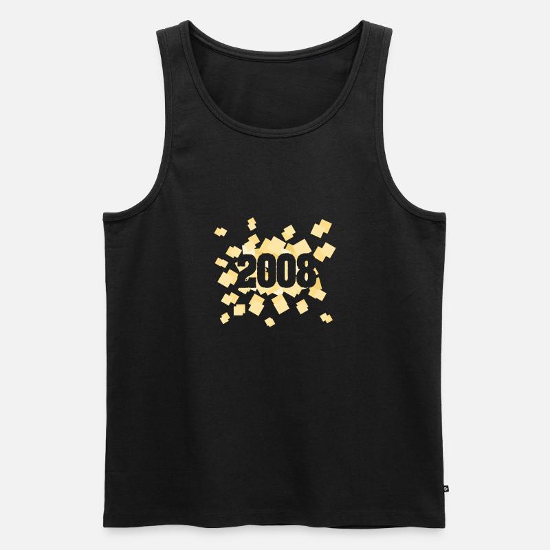 Geboren 2008 - Männer Premium Bio Tank Top - Schwarz
