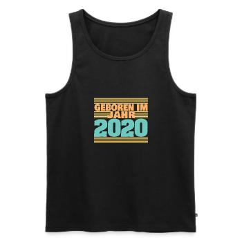 Geboren im Jahre 2020 - Männer Premium Bio Tank Top - Schwarz - Vorne - Michal (187cm)