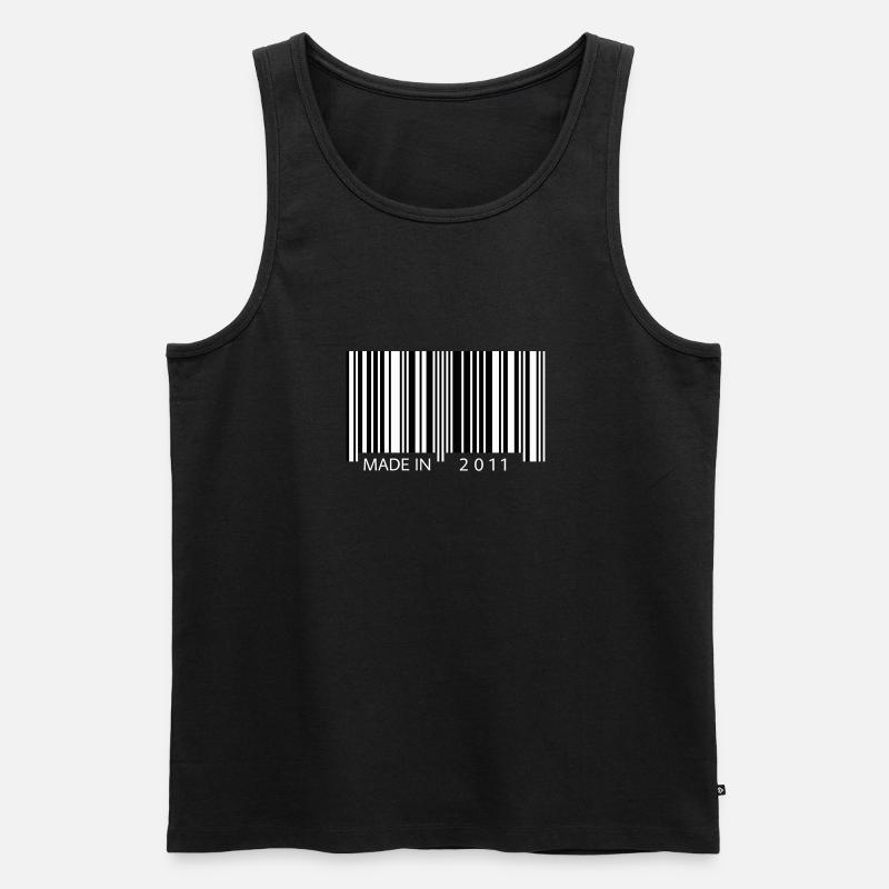 Made in 2011 Barcode Geschenk - Männer Premium Bio Tank Top - Schwarz