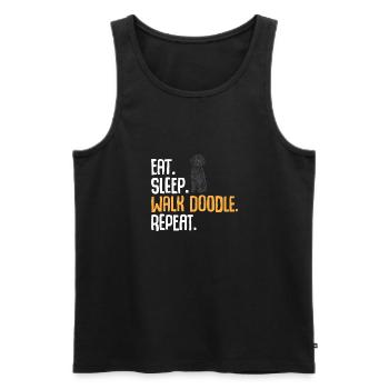 Chien Doodle Black Goldendoodle - Débardeur bio Premium Homme - noir - Devant - Michal (187cm)
