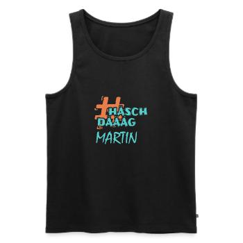 Hashtag Martin - Männer Premium Bio Tank Top - Schwarz - Vorne - AI Model Male 178 light (178cm)