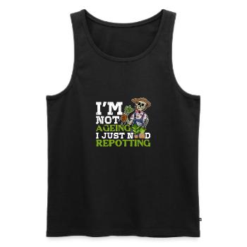 Halloween Skellet Garten Gärtner Blumen Spruch - Männer Premium Bio Tank Top - Schwarz - Vorne - AI Model Male 178 light (178cm)