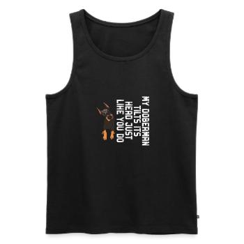 Doberman Pinscher Dog Dobie - Men's Premium Organic Tank Top - black - Front - AI Model Male 178 light (178cm)