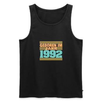 Jahr 1992 - Männer Premium Bio Tank Top - Schwarz - Vorne - AI Model Male 178 light (178cm)