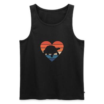 Tortoise Vintage Heart Reptile Retro Turtle - Men's Premium Organic Tank Top - black - Front - Michal (187cm)