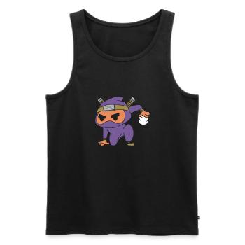 Campfire Marshmallow Cute Kids Smore Ninja - Männer Premium Bio Tank Top - Schwarz - Vorne - Michal (187cm)