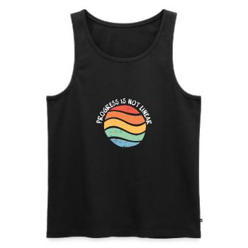Sped Teacher Progress Is Not Linear - Men's Premium Organic Tank Top - black - Front - AI Model Male 178 light (178cm)