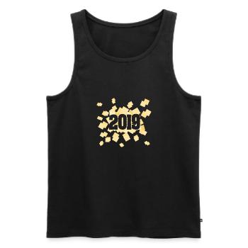 Year: 2019 - Men's Premium Organic Tank Top - black - Front - AI Model Male 178 light (178cm)
