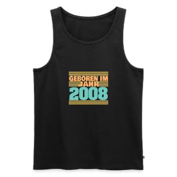 2008 - Männer Premium Bio Tank Top - Schwarz - Vorne - AI Model Male 178 light (178cm)