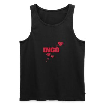 Name Ingo - Männer Premium Bio Tank Top - Schwarz - Vorne - AI Model Male 178 light (178cm)