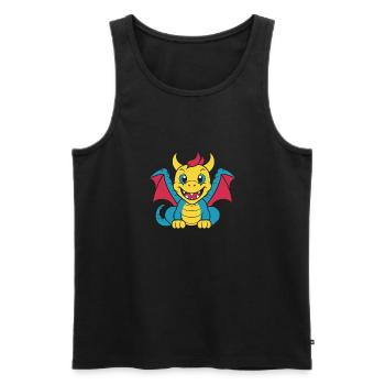 Baby Dragon - Men's Premium Organic Tank Top - black - Front - AI Model Male 178 light (178cm)