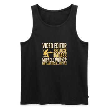 Video Editor Filmemacher Videofilmer - Männer Premium Bio Tank Top - Schwarz - Vorne - AI Model Male 178 light (178cm)