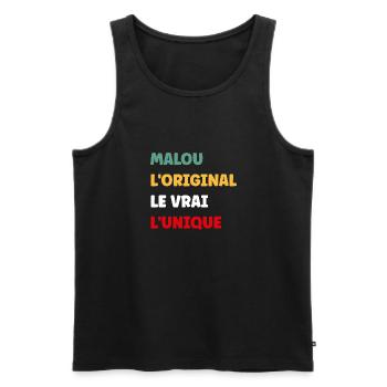 Malou - Débardeur bio Premium Homme - noir - Devant - Michal (187cm)
