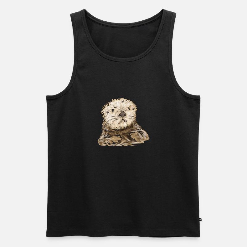 Seeotter - Männer Premium Bio Tank Top - Schwarz