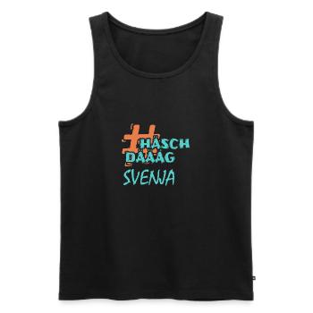 Vorname Svenja - Männer Premium Bio Tank Top - Schwarz - Vorne - Michal (187cm)