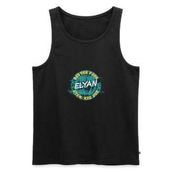 Elyan als Vatertag - Männer Premium Bio Tank Top - Schwarz - Vorne - Michal (187cm)