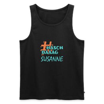 Susanne - Männer Premium Bio Tank Top - Schwarz - Vorne - Michal (187cm)