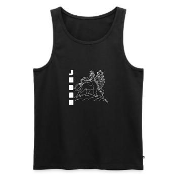 Afrika Löwe von Kuda Judah Rastafari Kultur Kultur - Männer Premium Bio Tank Top - Schwarz - Vorne - AI Model Male 178 light (178cm)