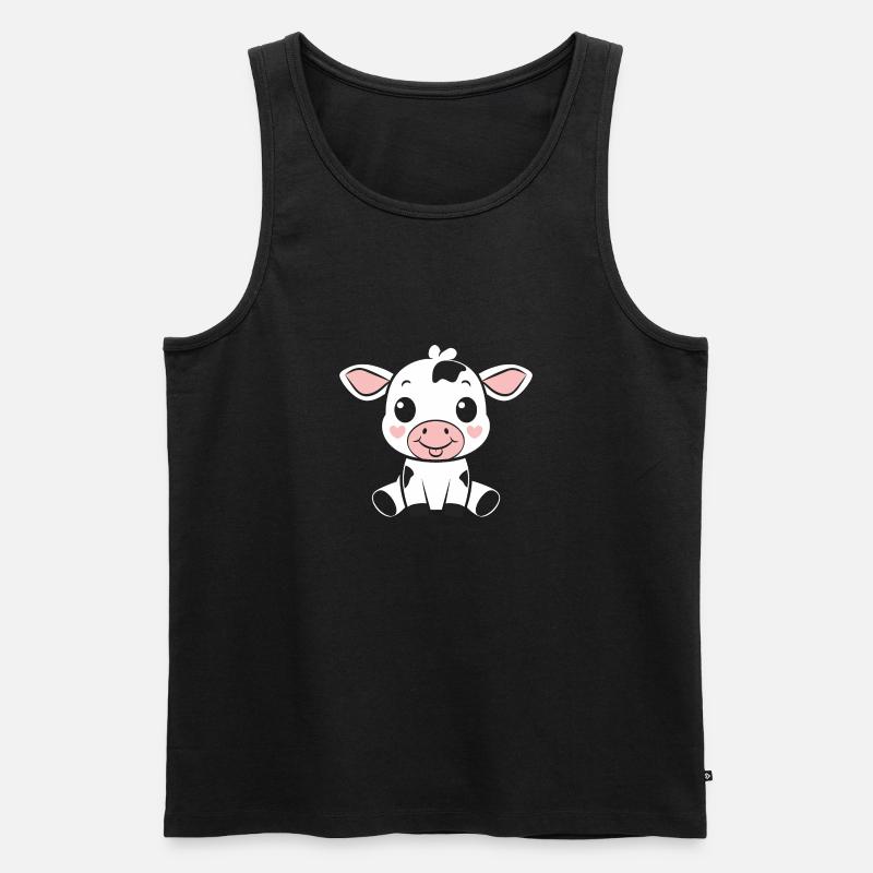 Kuh - Männer Premium Bio Tank Top - Schwarz