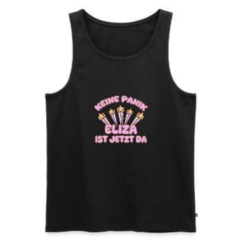 Woman's name Eliza - Men's Premium Organic Tank Top - black - Front - AI Model Male 178 light (178cm)