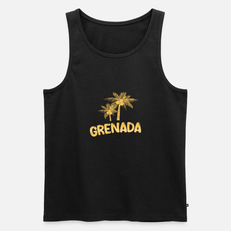 Grenada als Grenada - Männer Premium Bio Tank Top - Schwarz