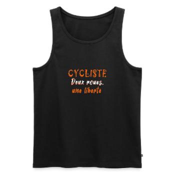 Bicycle Cyclist Two Wheels A Freedom V - Men's Premium Organic Tank Top - black - Front - AI Model Male 178 light (178cm)