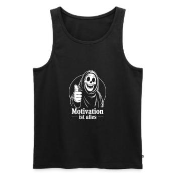Grim Reaper lustig Motivation ist alles - Männer Premium Bio Tank Top - Schwarz - Vorne - AI Model Male 178 light (178cm)