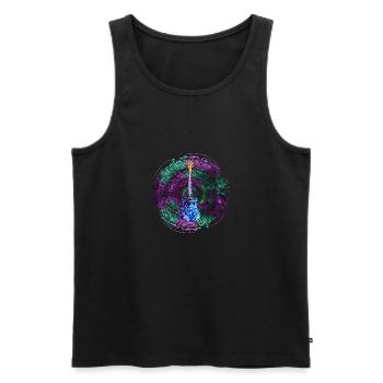 Music Circle mit Gitarre - Männer Premium Bio Tank Top - Schwarz - Vorne - Michal (187cm)