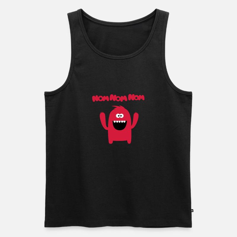Om nom nom nom - Monster - Männer Premium Bio Tank Top - Schwarz