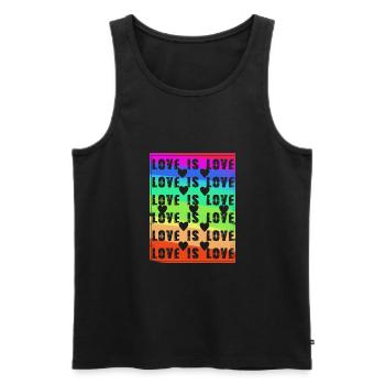 love is love,hearts,colorful,rainbow,love,retro - Men's Premium Organic Tank Top - black - Front - Michal (187cm)