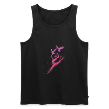 dance,dancer,pink,graffiti,lightness, birds - Men's Premium Organic Tank Top - black - Front - AI Model Male 178 light (178cm)