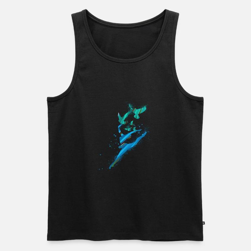 tanz,tänzerin,blau,graffiti,leichtigkeit, vögel - Männer Premium Bio Tank Top - Schwarz