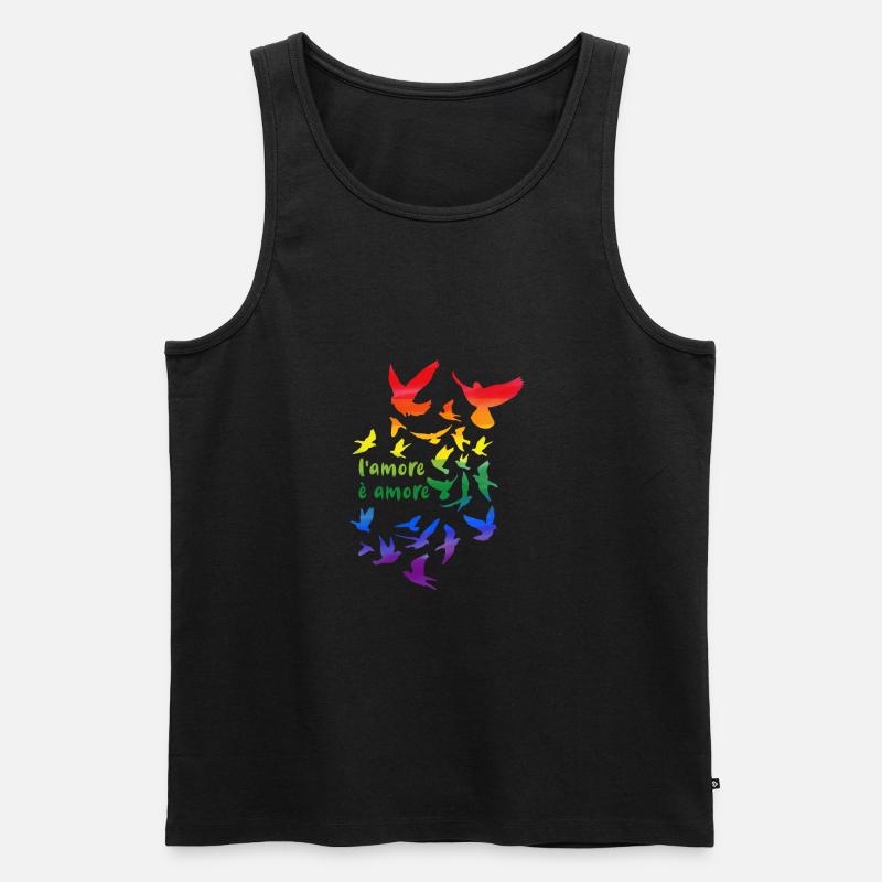 l amore è amore ,tauben, taube,graffiti,regenbogen - Männer Premium Bio Tank Top - Schwarz