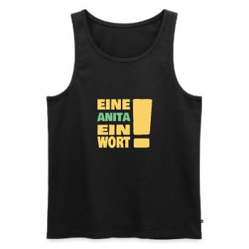 Eine Anita ein Wort - Männer Premium Bio Tank Top - Schwarz - Vorne - AI Model Male 178 light (178cm)