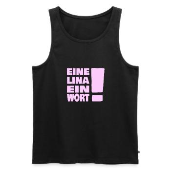 Lina - Männer Premium Bio Tank Top - Schwarz - Vorne - AI Model Male 178 light (178cm)
