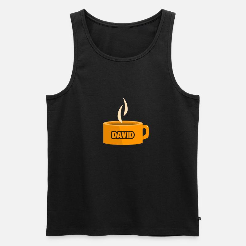 Teetasse David - Männer Premium Bio Tank Top - Schwarz