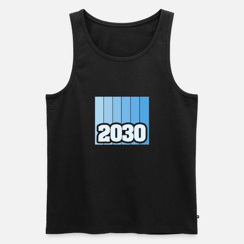 Zahl 2030 - Männer Premium Bio Tank Top - Schwarz