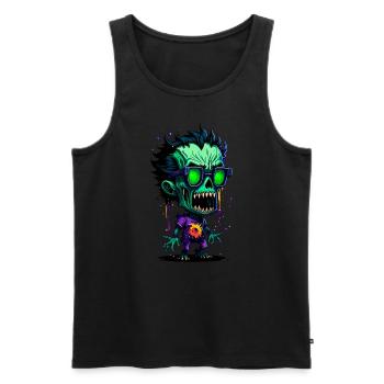 Bunter cooler Zombie - Männer Premium Bio Tank Top - Schwarz - Vorne - Michal (187cm)